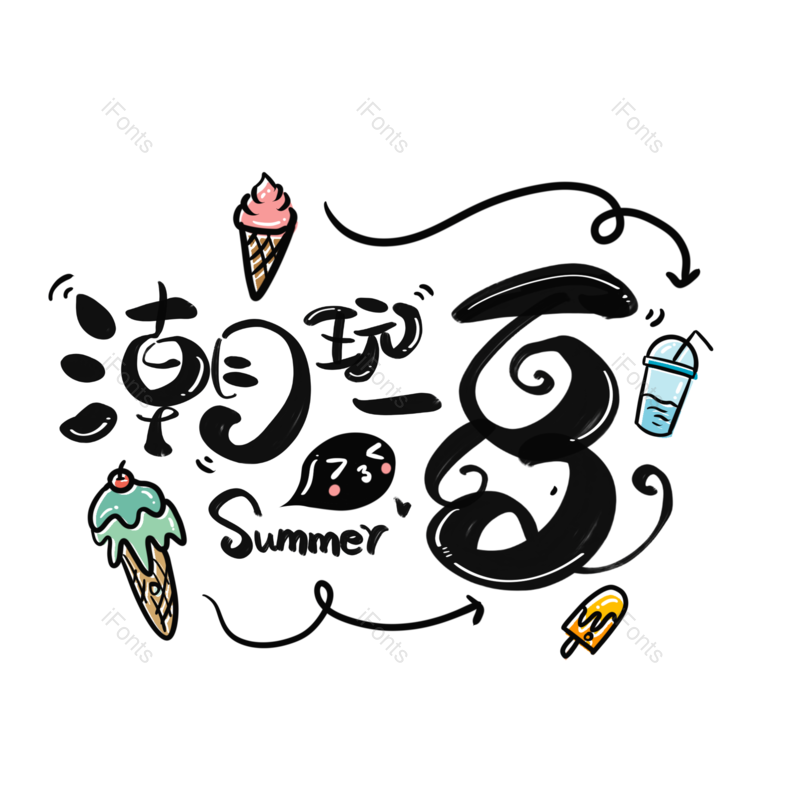 艺术字图片,创意字元素,夏日PNG,字体设计免抠素材